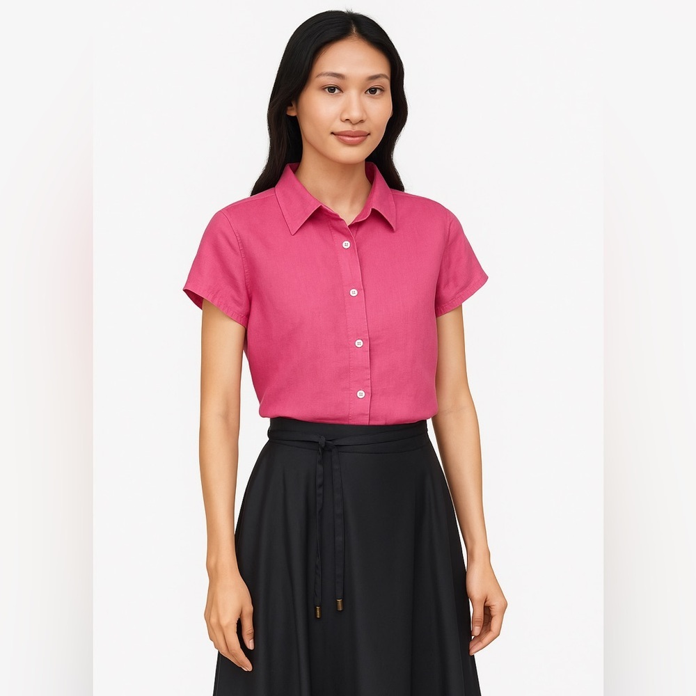 Jim Thompson 100% Linen Button-Down Top | Size 12